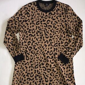 J.Crew Leopard Print Sweater Dress – Size L